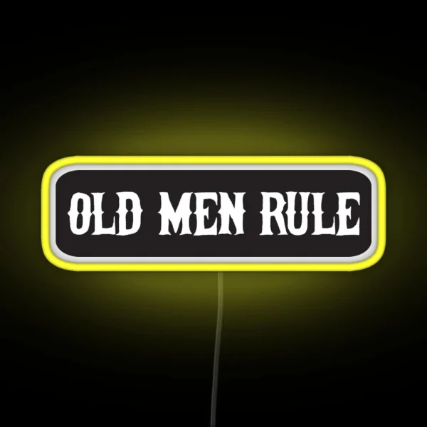 Old Man Rule Cool Motorcycle Or Funny Helmet RGB Neon Sign