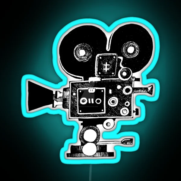 Old Movie Camera Vers 2 RGB Neon Sign
