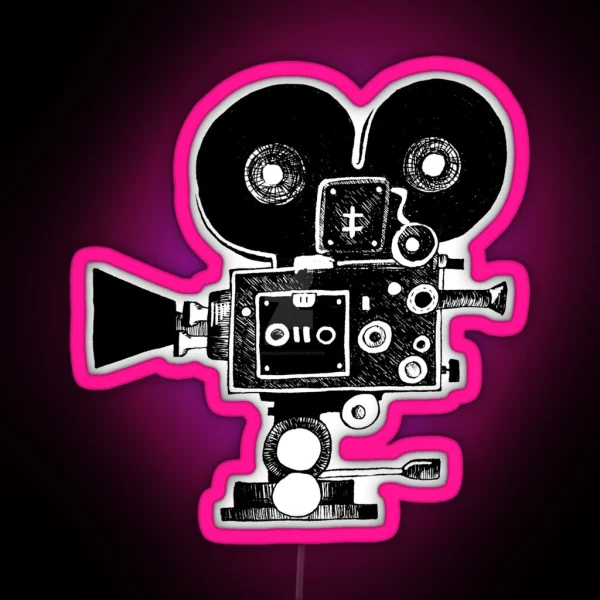 Old Movie Camera Vers 2 RGB Neon Sign