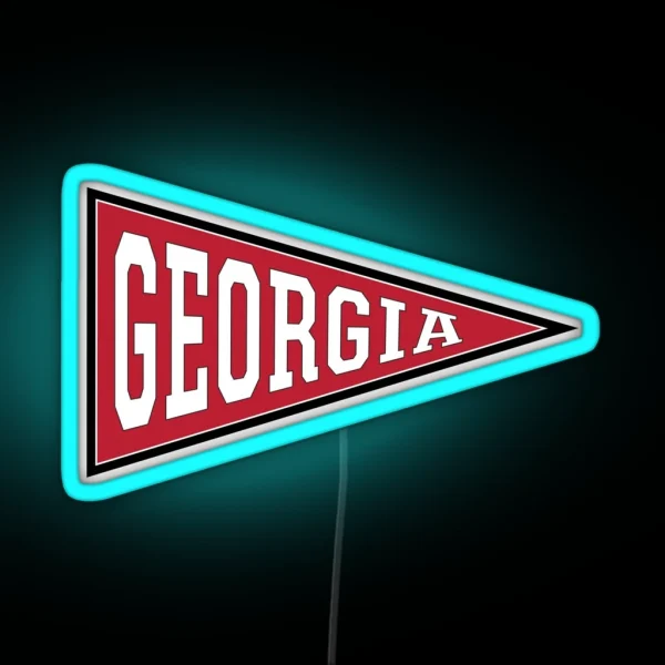 Old School College Pennant For GEORGIA RGB Neon Sign