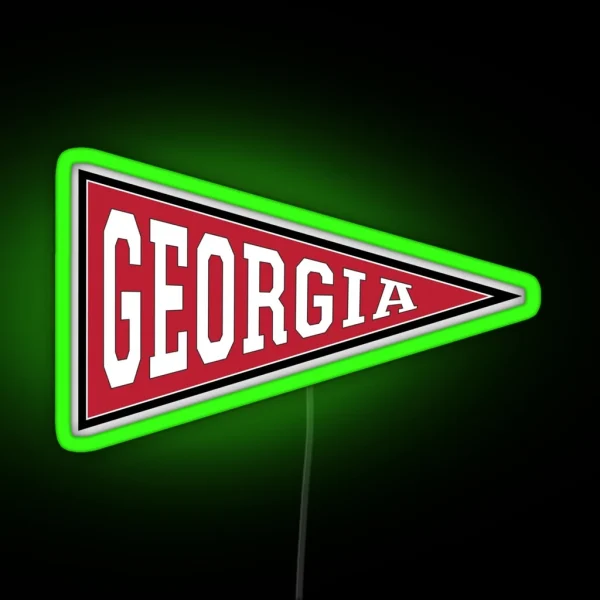 Old School College Pennant For GEORGIA RGB Neon Sign