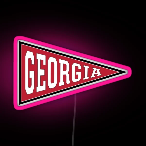 Old School College Pennant For GEORGIA RGB Neon Sign
