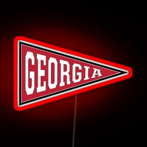 Old School College Pennant For GEORGIA RGB Neon Sign