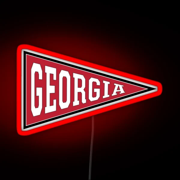 Old School College Pennant For GEORGIA RGB Neon Sign