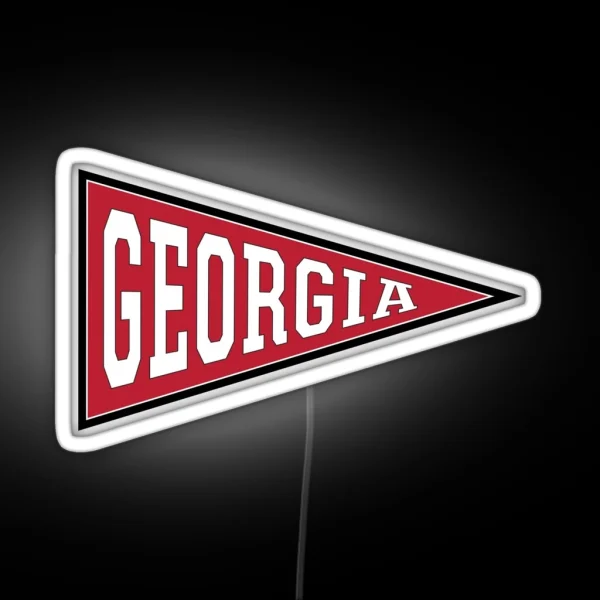 Old School College Pennant For GEORGIA RGB Neon Sign