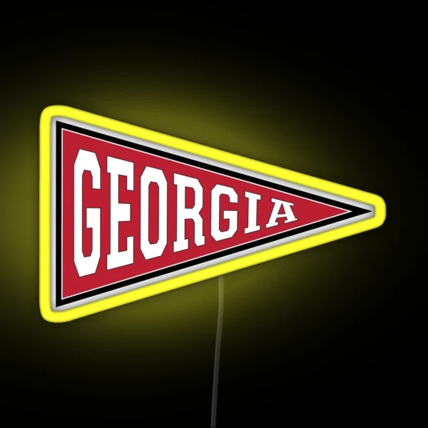 Old School College Pennant For GEORGIA RGB Neon Sign