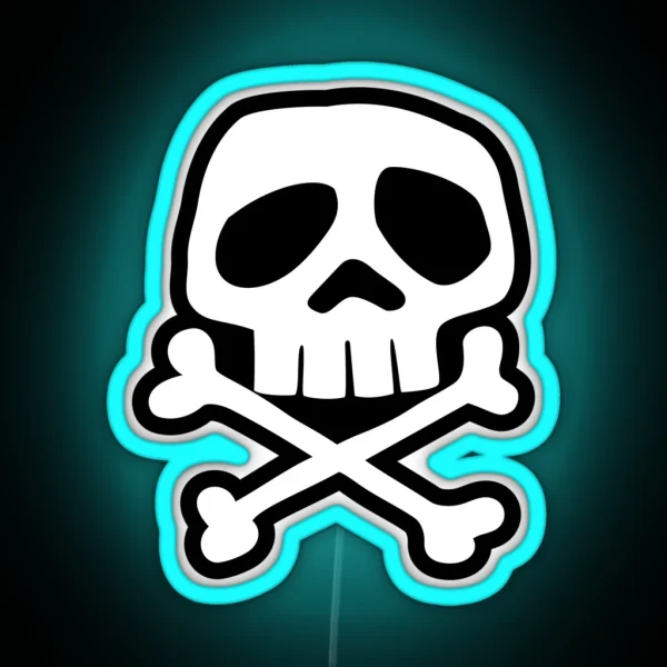 Old School Punk Rock Skull RGB Neon Sign