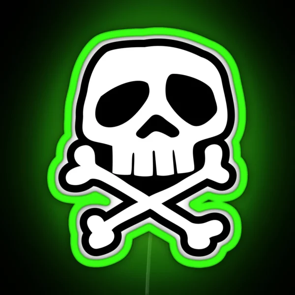 Old School Punk Rock Skull RGB Neon Sign
