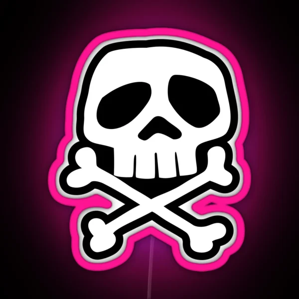 Old School Punk Rock Skull RGB Neon Sign