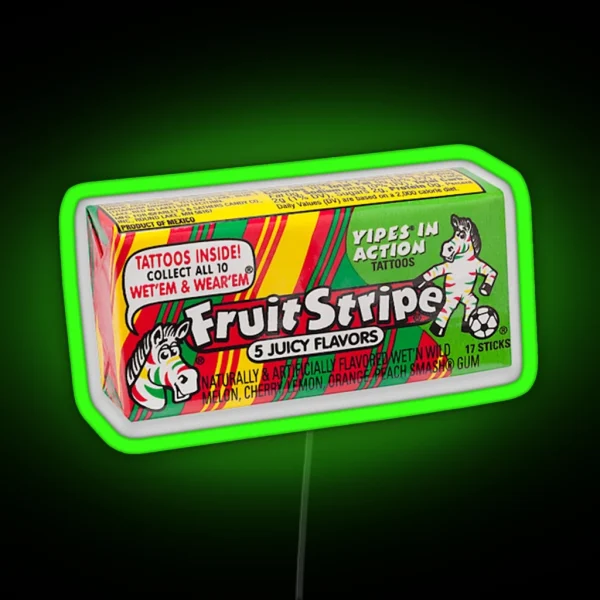 Old School Retro Fruit Stripe Gum Led Aesthetic 90s Early 2000s RGB Neon Sign