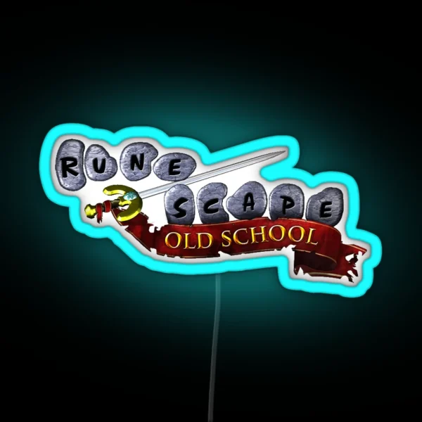 Old School Rune Scape Logo RGB Neon Sign
