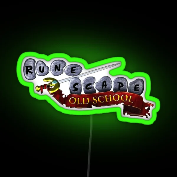 Old School Rune Scape Logo RGB Neon Sign