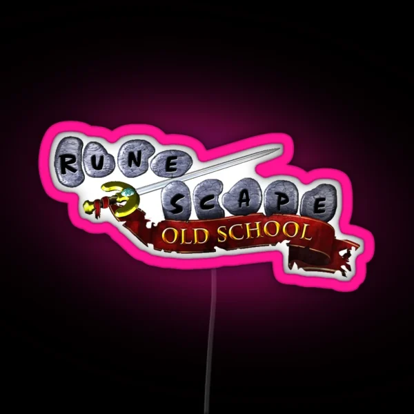 Old School Rune Scape Logo RGB Neon Sign