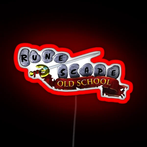 Old School Rune Scape Logo RGB Neon Sign