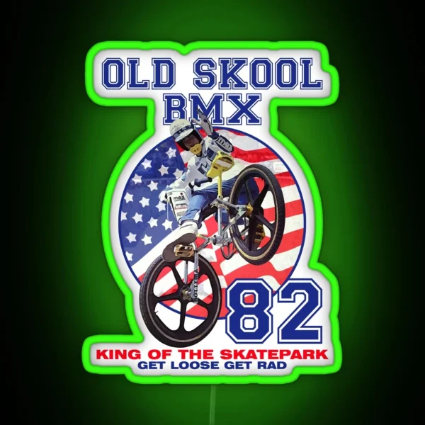 OLD SKOOL BMX King Of The Skatepark USA RGB Neon Sign