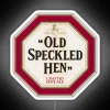 Vintage neon sign featuring a distressed Old Speckled Hen logo.