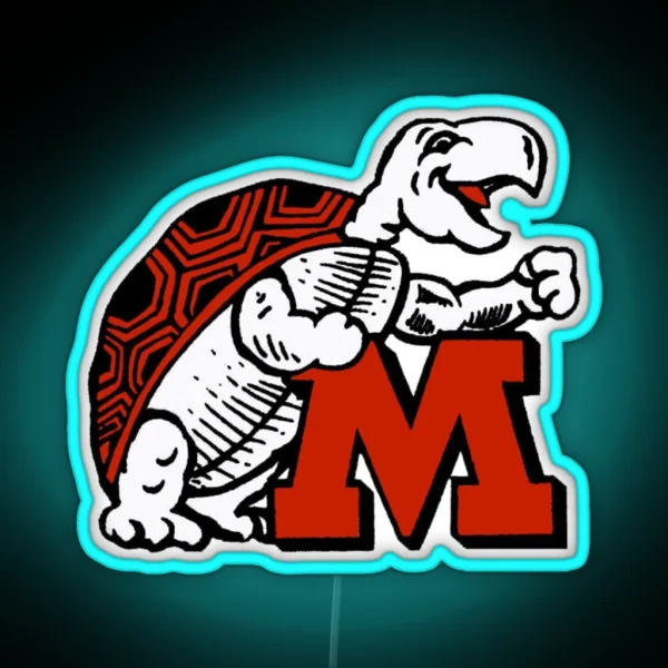 Old UMD Logo RGB Neon Sign