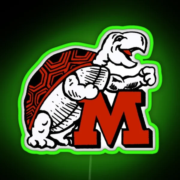 Old UMD Logo RGB Neon Sign