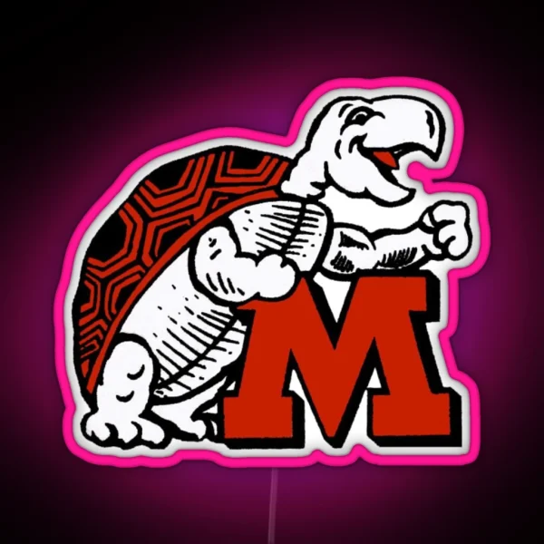 Old UMD Logo RGB Neon Sign