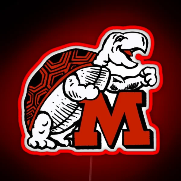 Old UMD Logo RGB Neon Sign
