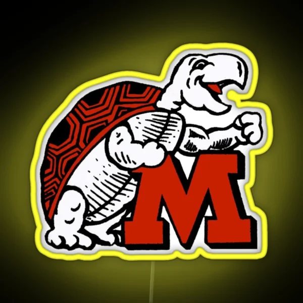 Old UMD Logo RGB Neon Sign