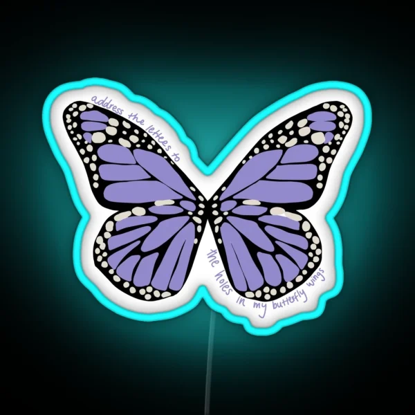 Olivia Rodrigo Purple Sour Butterfly RGB Neon Sign