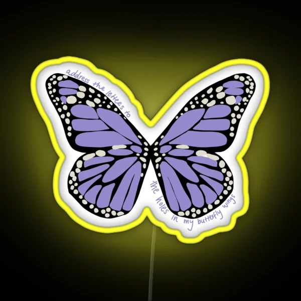Olivia Rodrigo Purple Sour Butterfly RGB Neon Sign