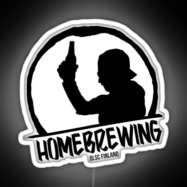 OLSC Finland Homebrewing Black Logo RGB Neon Sign