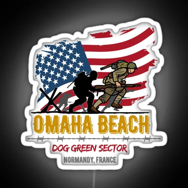 Omaha Beach Dog Green Sector RGB Neon Sign