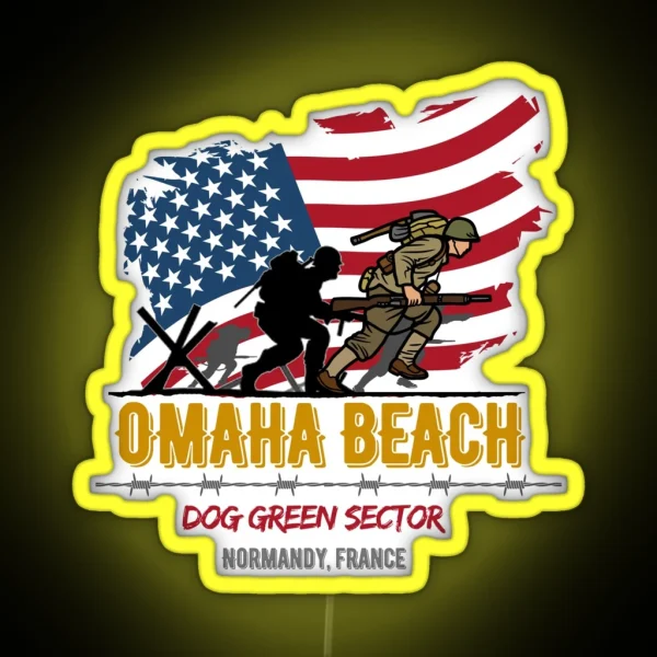 Omaha Beach Dog Green Sector RGB Neon Sign