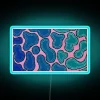 Vibrant ombre waves neon sign with colorful RGB LED illumination