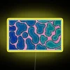 Vibrant ombre wave patterns with programmable RGB neon digital light art