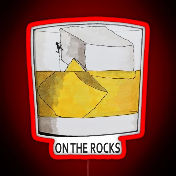 On The Rocks Whisky And Climbing RGB Neon Sign