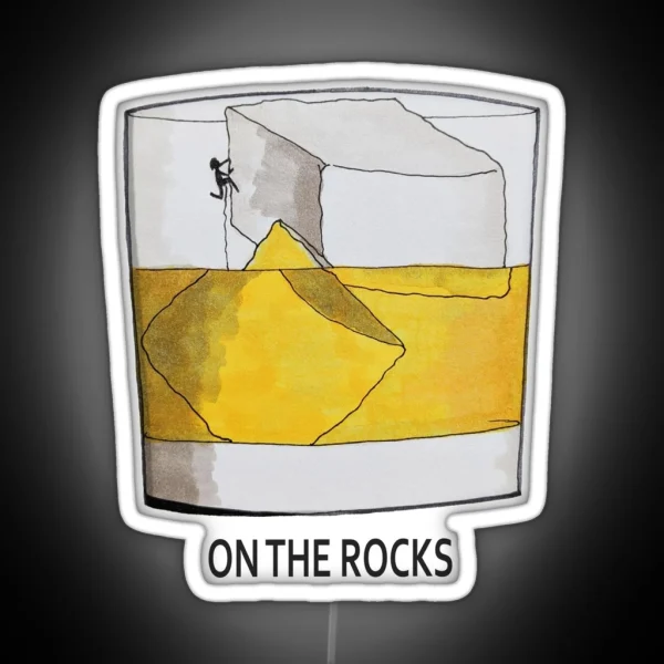 On The Rocks Whisky And Climbing RGB Neon Sign