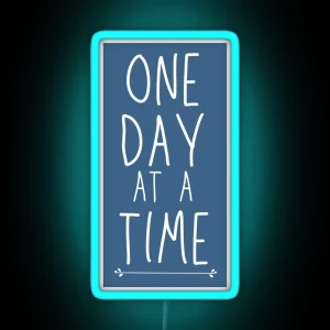 One Day At A Time AA Slogan RGB Neon Sign