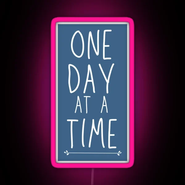 One Day At A Time AA Slogan RGB Neon Sign