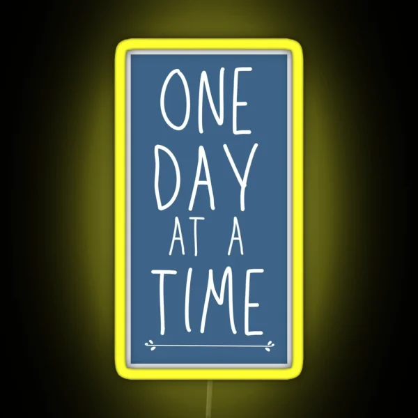 One Day At A Time AA Slogan RGB Neon Sign