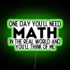 Quirky RGB Neon Sign with Humorous Math Motif and Nostalgia