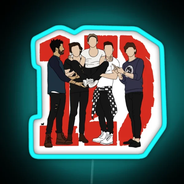 One Direction 10 Year Anniversary RGB Neon Sign