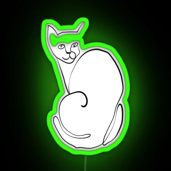 One Line Cat RGB Neon Sign