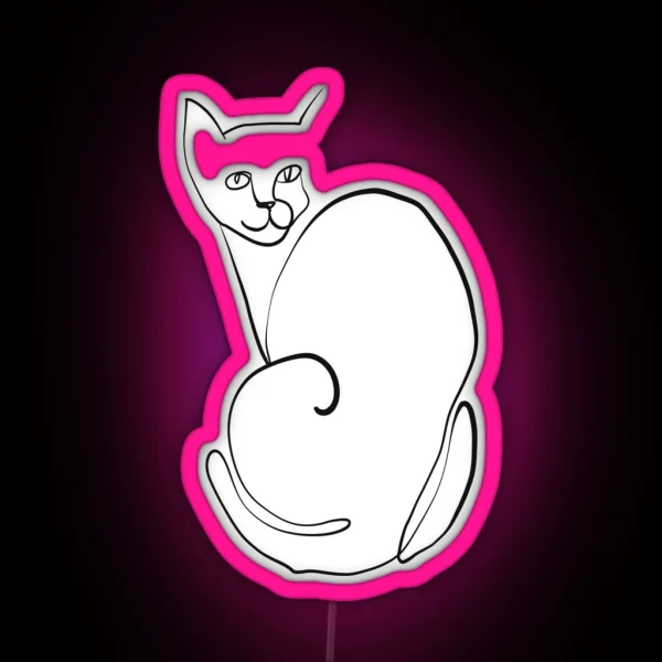 One Line Cat RGB Neon Sign
