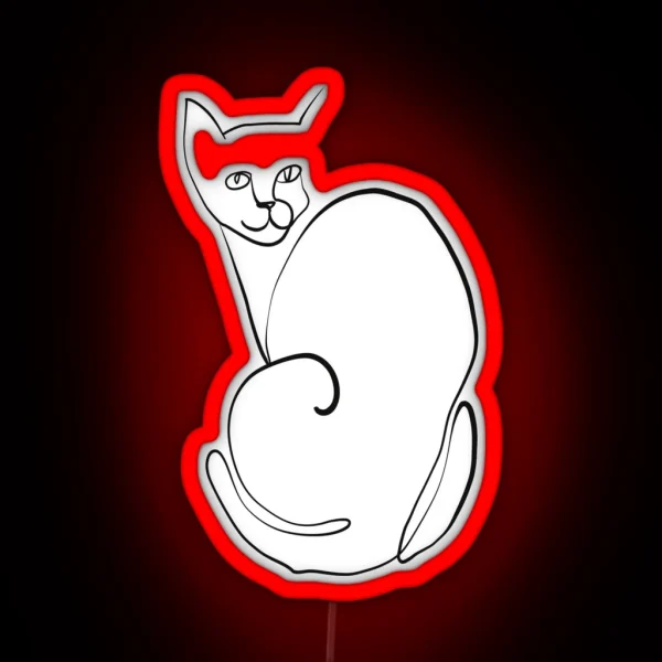 One Line Cat RGB Neon Sign