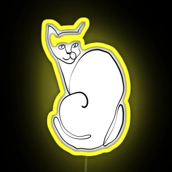One Line Cat RGB Neon Sign