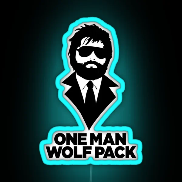 One Man Wolf Pack RGB Neon Sign