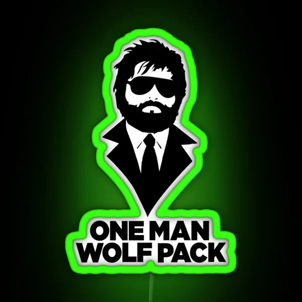 One Man Wolf Pack RGB Neon Sign