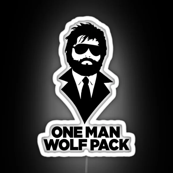 One Man Wolf Pack RGB Neon Sign