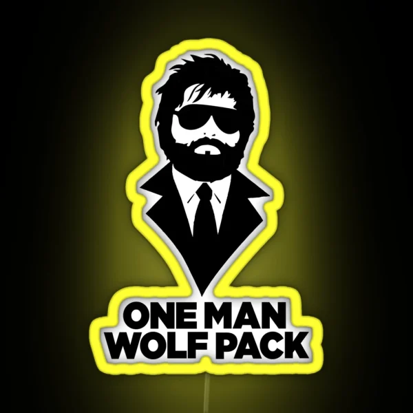 One Man Wolf Pack RGB Neon Sign