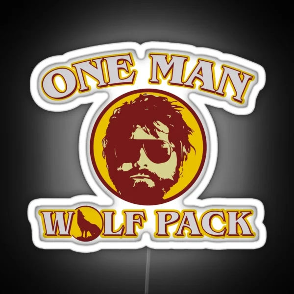 One Man Wolf Pack V2 RGB Neon Sign