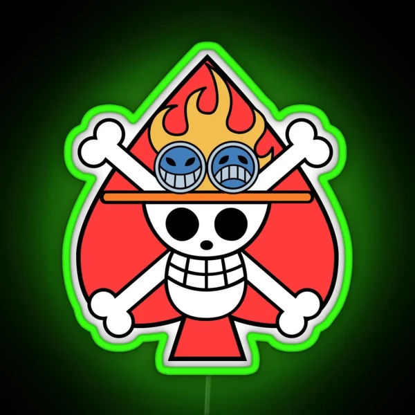 One Piece Ace S Jolly Roger RGB Neon Sign
