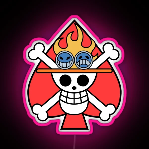 One Piece Ace S Jolly Roger RGB Neon Sign